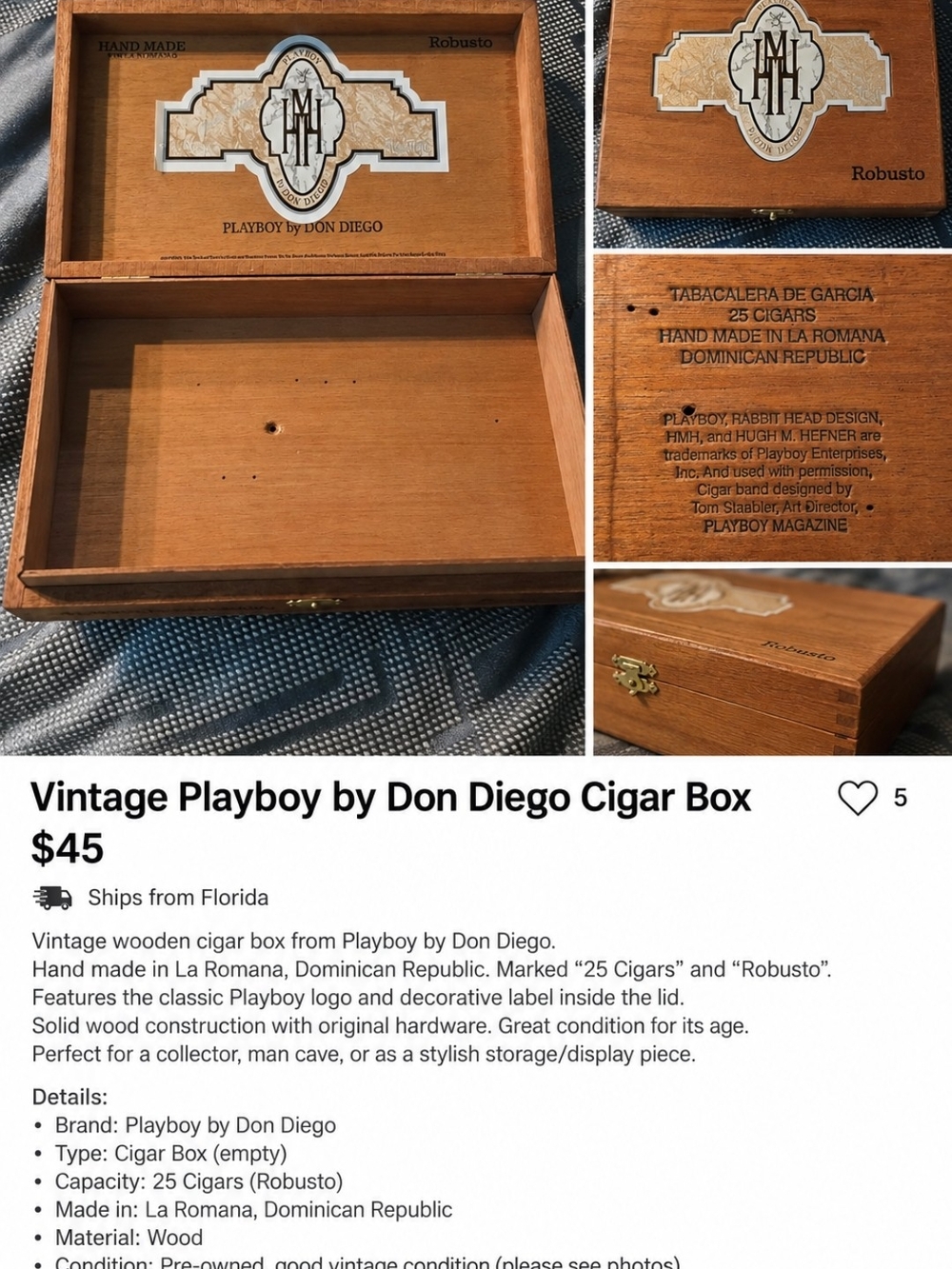 PLAYBOY Wooden Card & Key Holder - Brown
